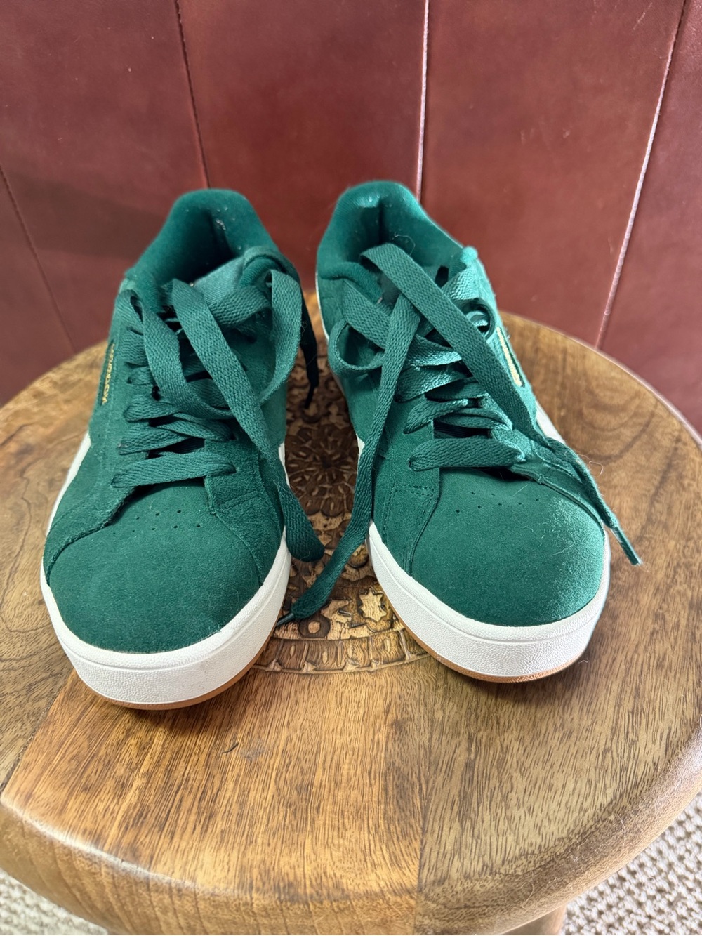 Reebok Green Suede Sneakers with White Accents - Picture 6 of 6